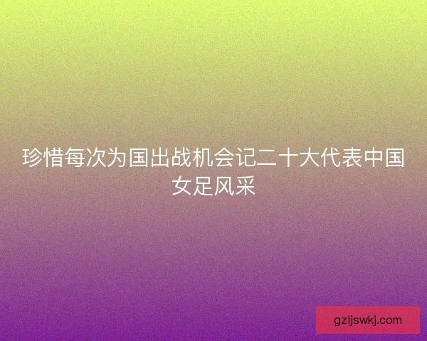 珍惜每次为国出战机会记二十大代表中国女足风采